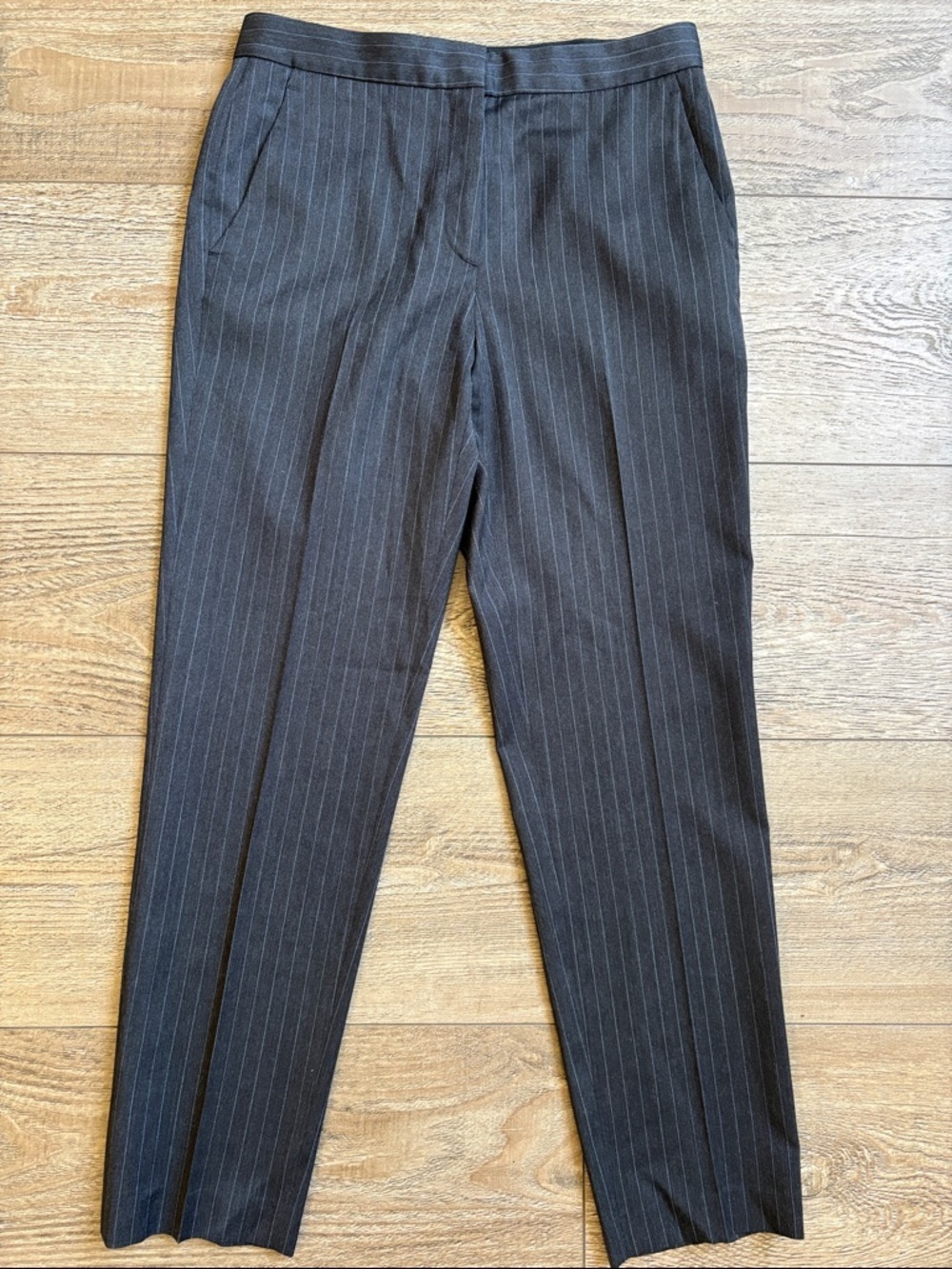 rag & bone 100% Wool Charcoal Grey & White Pinstripe Trousers Office Baddie